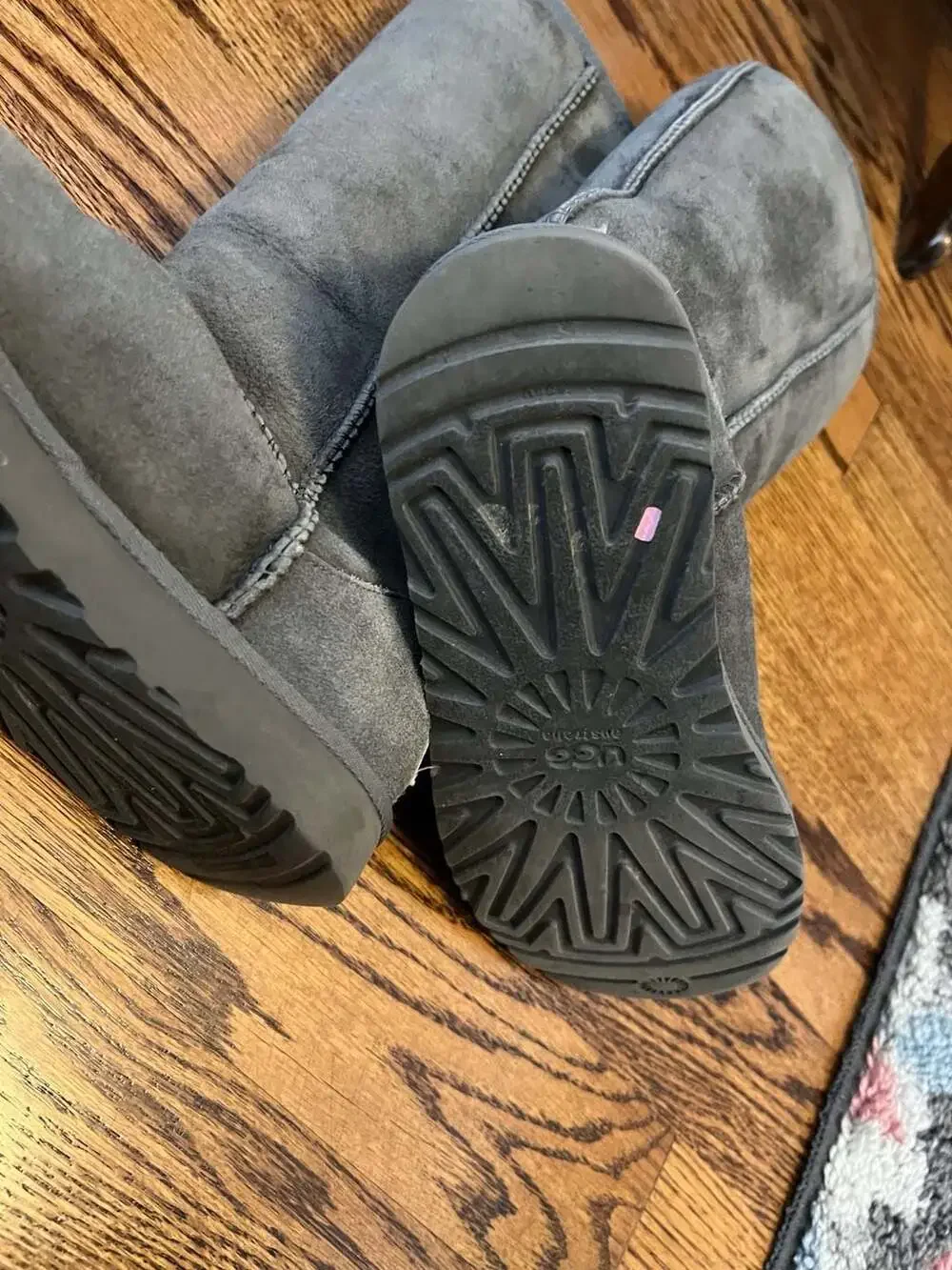 UGG Australia Classic Tall Boots Grey Suede Sheepskin Women's Size 7